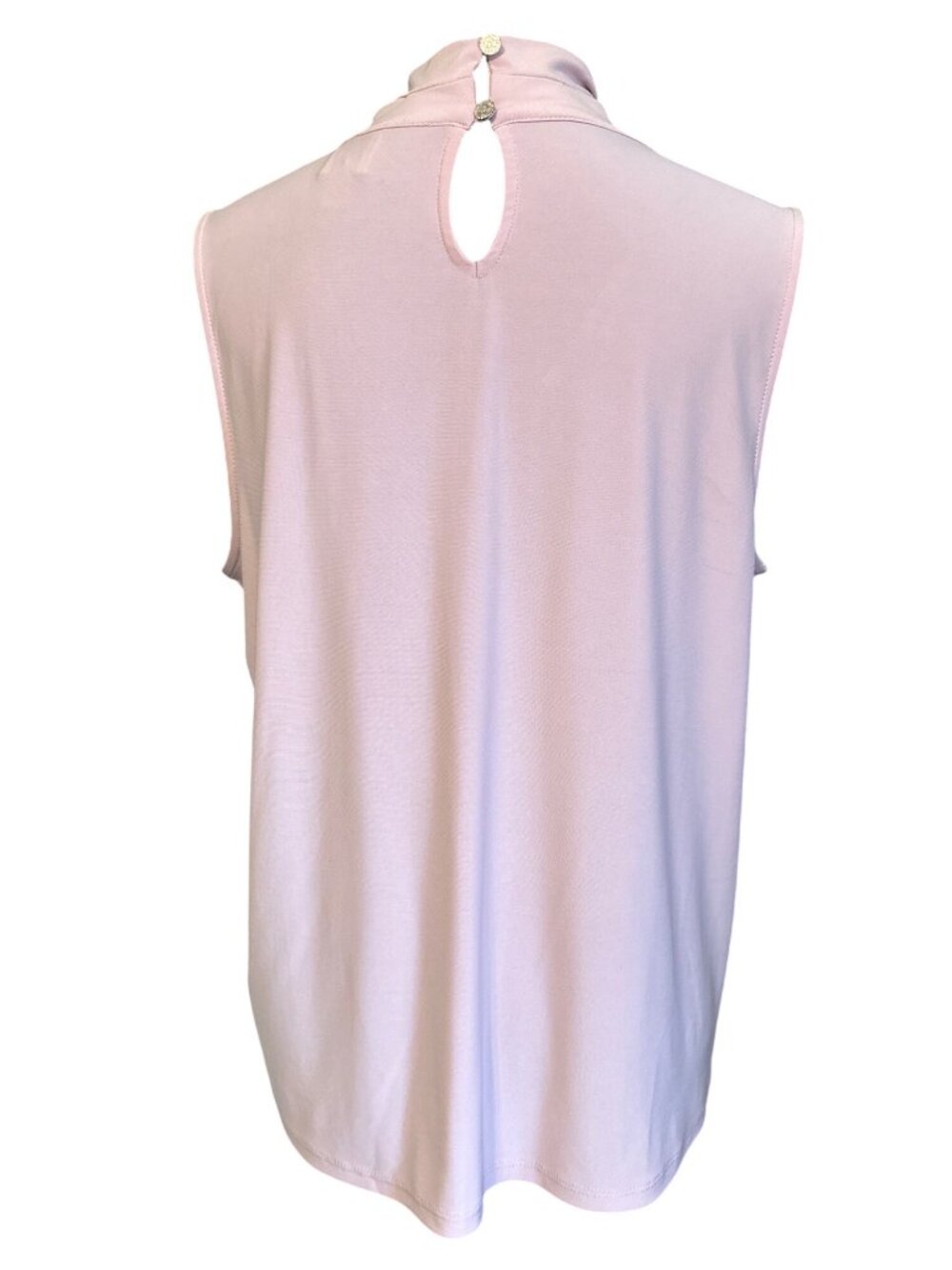Anne Klein Womens Light Pink Sleeveless Crisscross Neck Blouse Top With Back Key - Picture 4 of 7